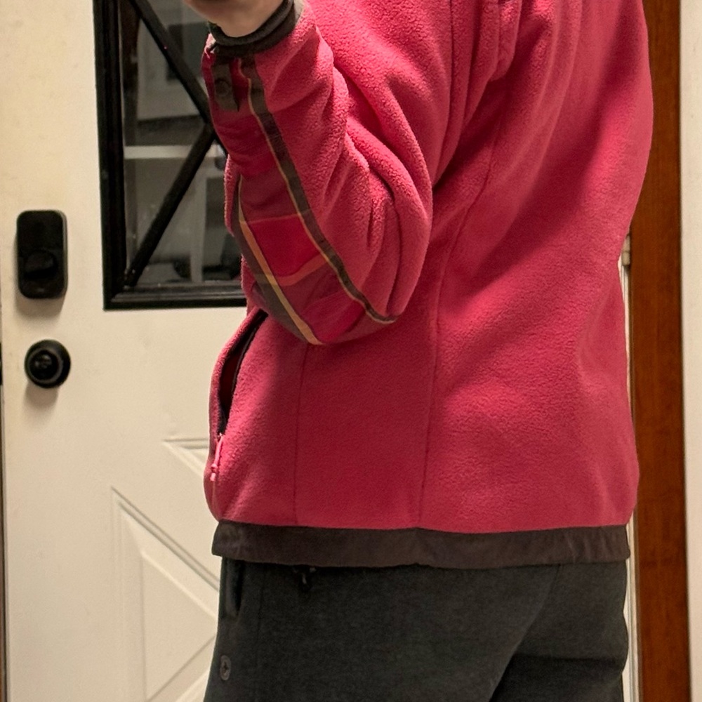 The North Face Pink and Plaid Fleece Jacket - Picture 3 of 5